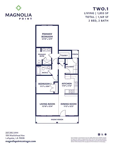 Floor plan 2 BR/2 BA