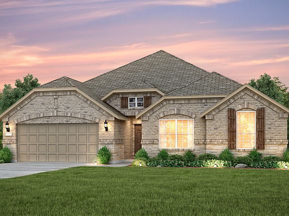 The Northlake, a one-story home with shutters and 2-car garage, shown with Home Exterior C
