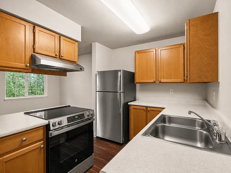 Kitchen with stainless steel appliances and ample cabinet space