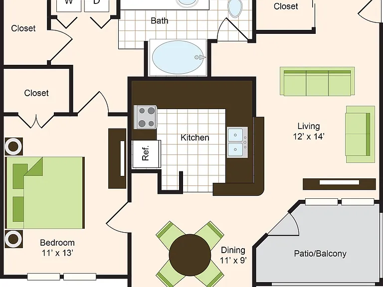 B2 | 1x1 | 821 sq ft B2 | 1x1 | 821 sq ft