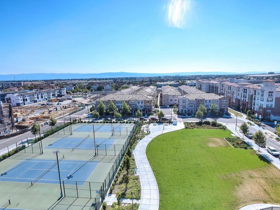 Arial view: with city park and tennis courts