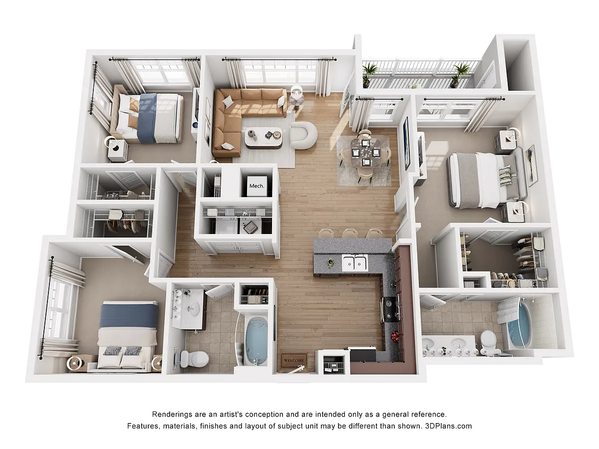 Floor plan C2 REYNOLDS - 3 Bedroom, 2 Bathroom