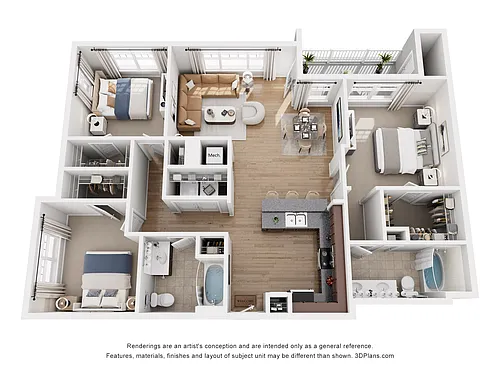 Floor plan C2 REYNOLDS - 3 Bedroom, 2 Bathroom