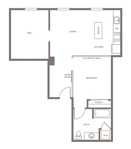 Floor plan A05 - One Bedroom with Den