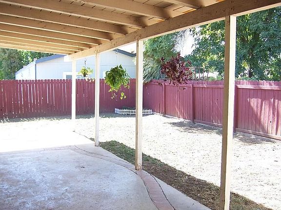 Newly painted backyard fence