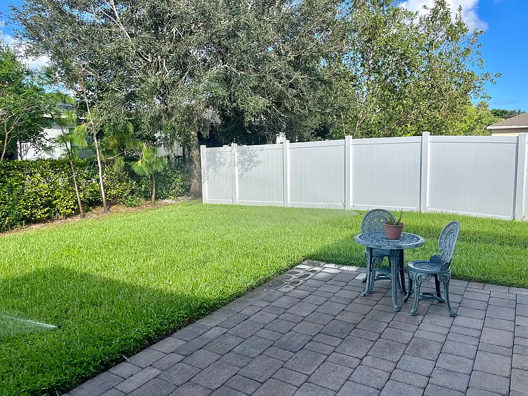 Private outdoor patio and lawn