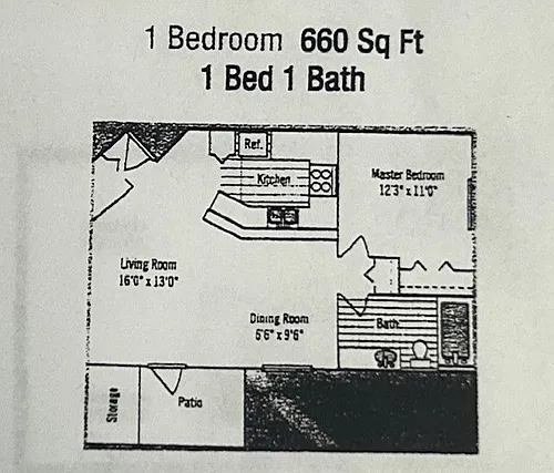 Floor plan 1 bedroom