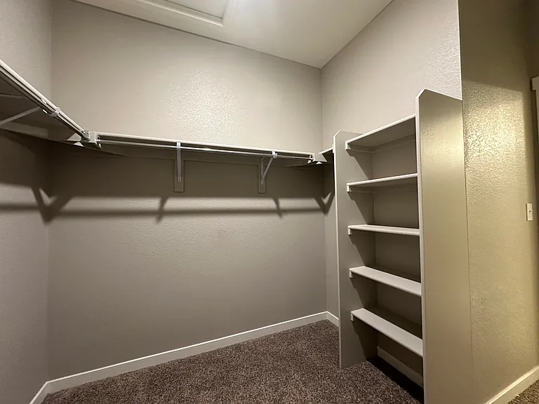 Walk-in closet in master bathroom