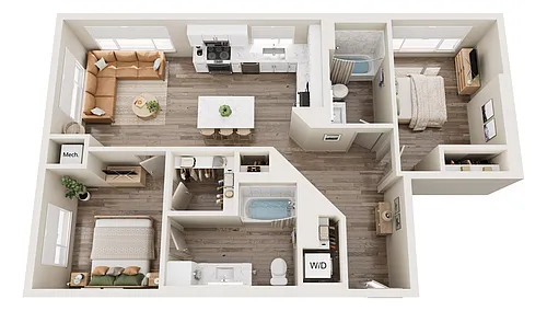 Floor plan B6 Two Bedroom