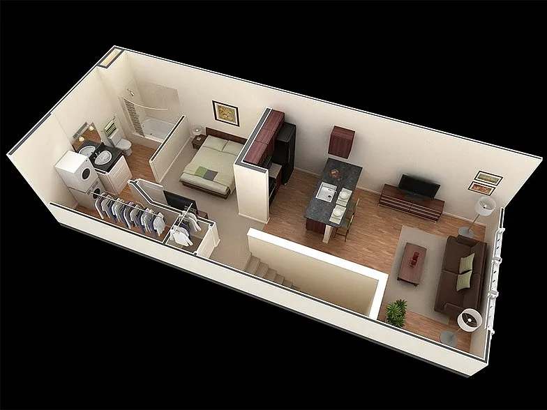 Floor plan A2 Maxima - 1 Bedroom, 1 Bathroom
