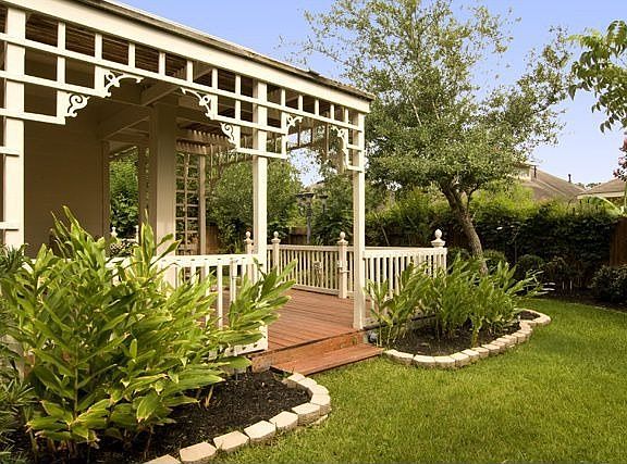 View of the Covered Porch with Trellis