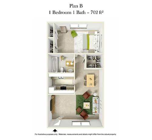 Floor plan One Bedroom B