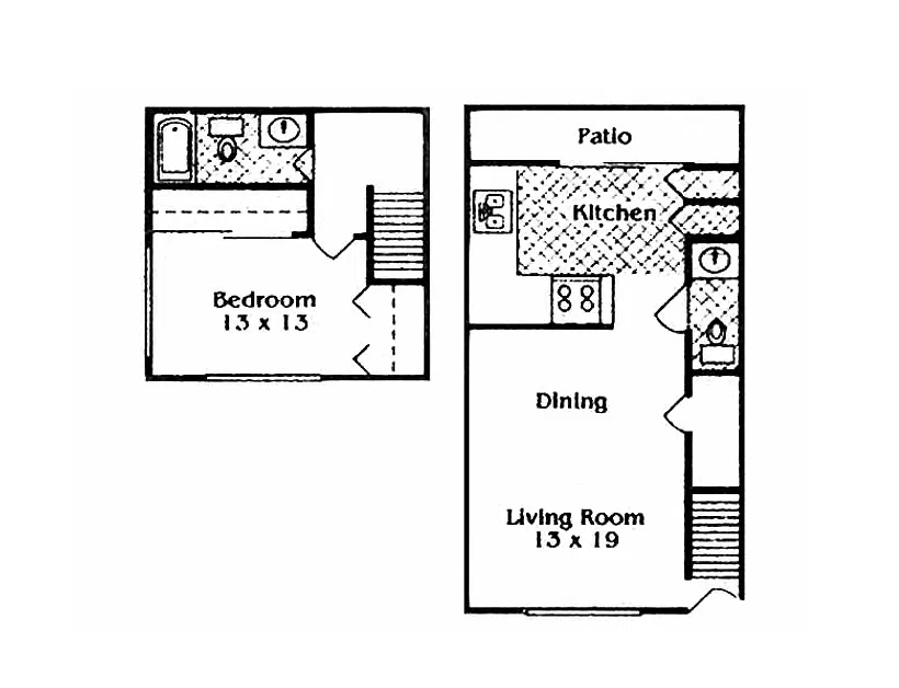 Floor plan A2 - 1x1 Half Bath