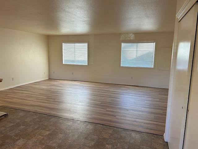 Living room with new plank flooring