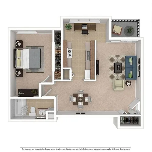 Floor plan 1 Bed Hillside