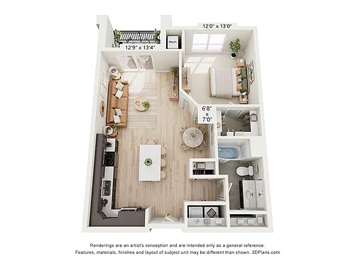 Floor plan HH-1x1C