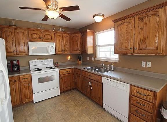 Ample cabinets and counter space