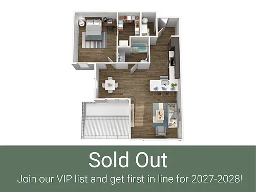 Floor plan 1X1 B