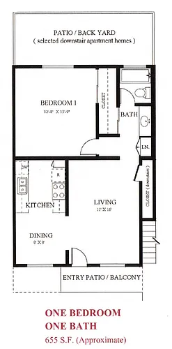 Floor plan One Bedroom Apartment Home