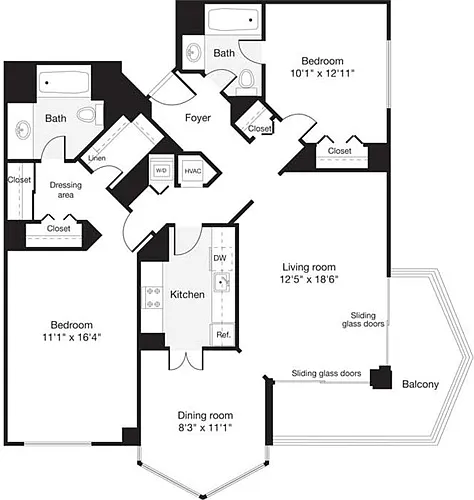 Floor plan 2 Bedrooms F