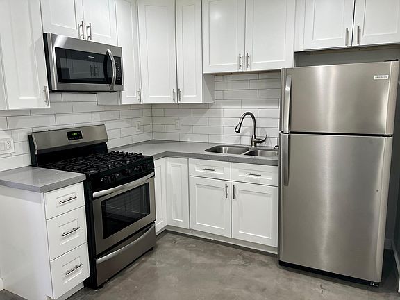 Kitchen with stainless steel appliances