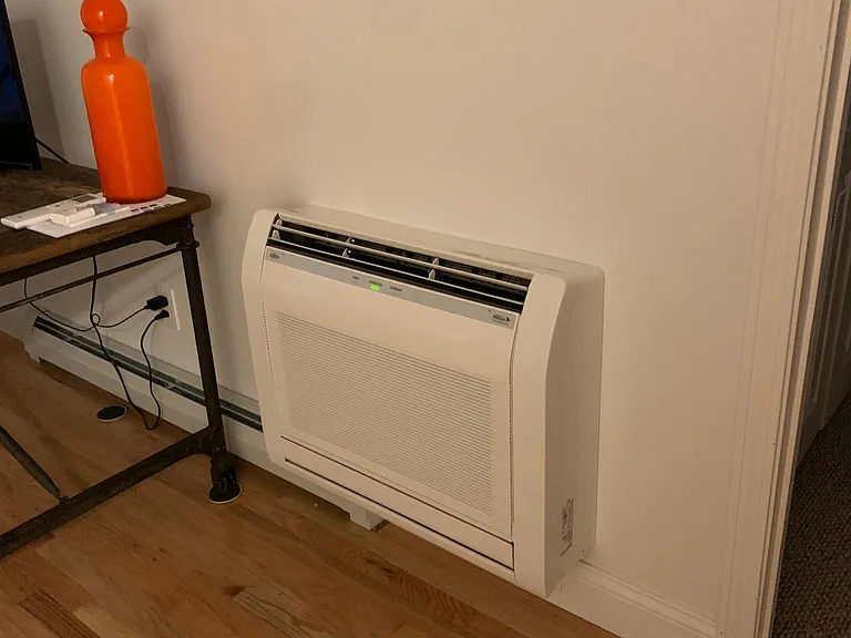 Heat pump on the second floor.