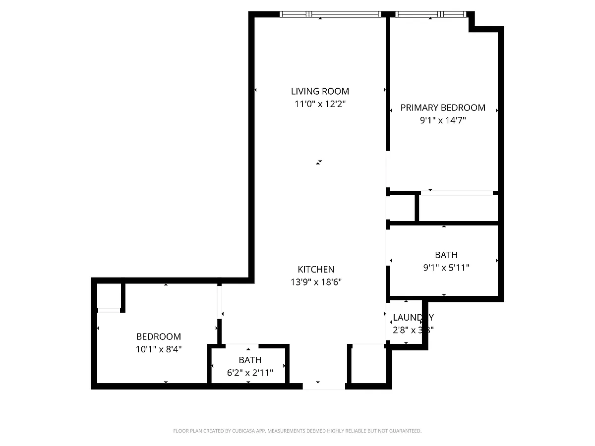 Floor plan 1BR and Den