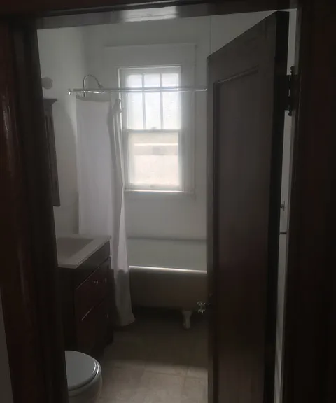 Bathroom with claw foot tub
