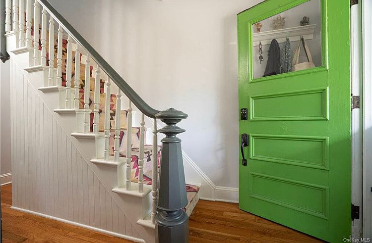 Front door and banister