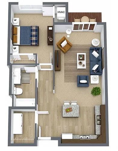 Floor plan 1X1 A