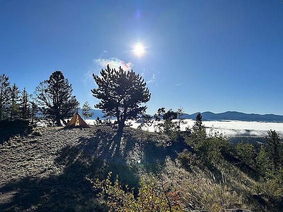 Morning mist from picnic tbl