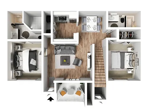 Floor plan 2 X 2 B