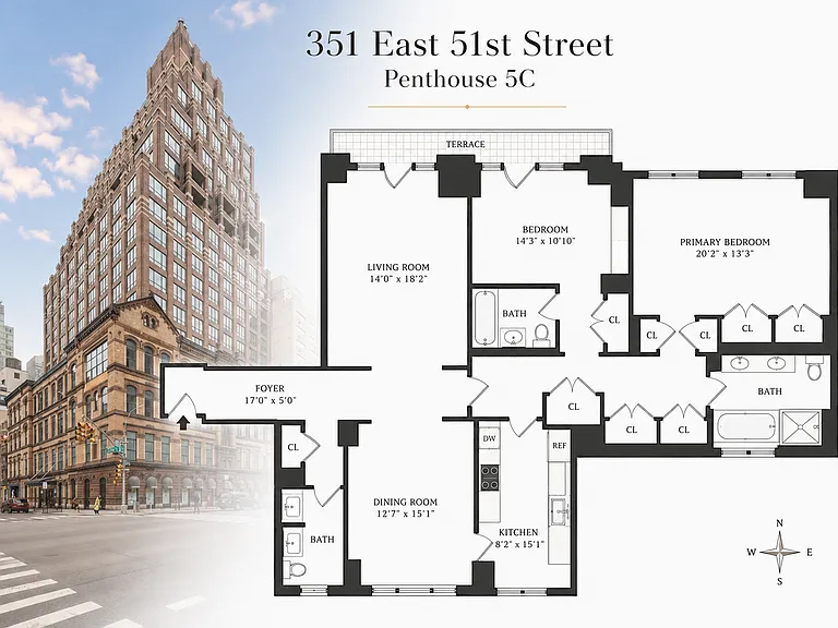 351 E 51st St #Penthouse 5C — Photo 2