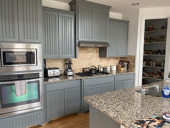 Kitchen and island