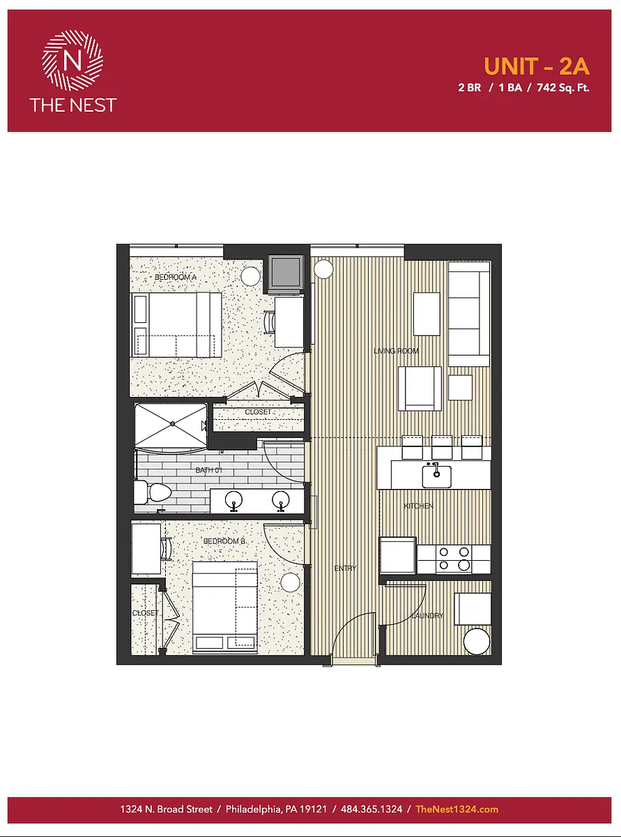 Floor plan 2 Bedroom -Per Bedroom