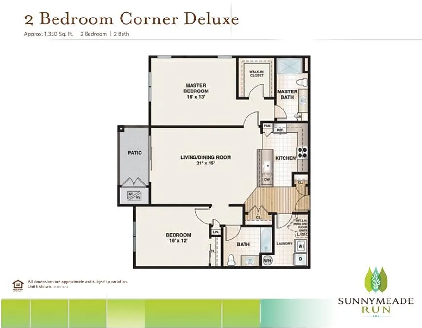 Floor plan 2 Bedroom Corner Deluxe