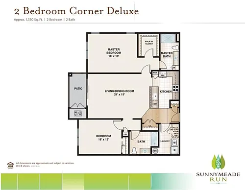 Floor plan 2 Bedroom Corner Deluxe