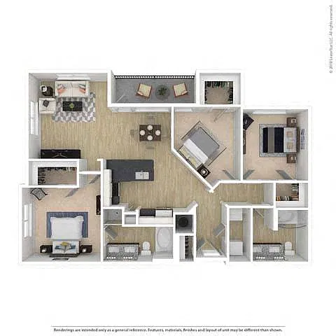Floor plan Three-Bedroom (C1)