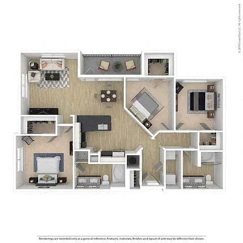 Floor plan Three-Bedroom (C1)