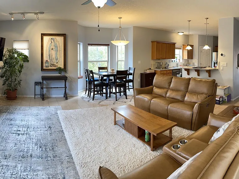 Open bright spacious living and dining area