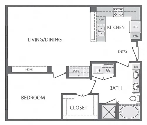 Floor plan A5 1Bed 1Bath