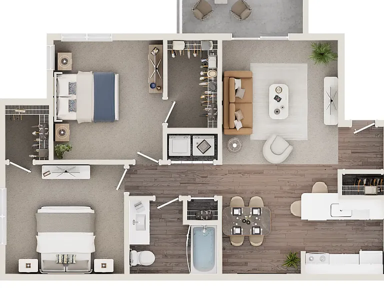 B1 | 2 Bed 1 Bath | The Orchards at Cherry Creek Park Apartments in Centennial B1 | 2 Bed 1 Bath | The Orchards at Cherry Creek Park Apartments in Centennial