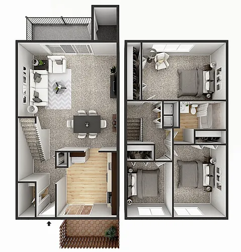Floor plan The Evergreen Townhome