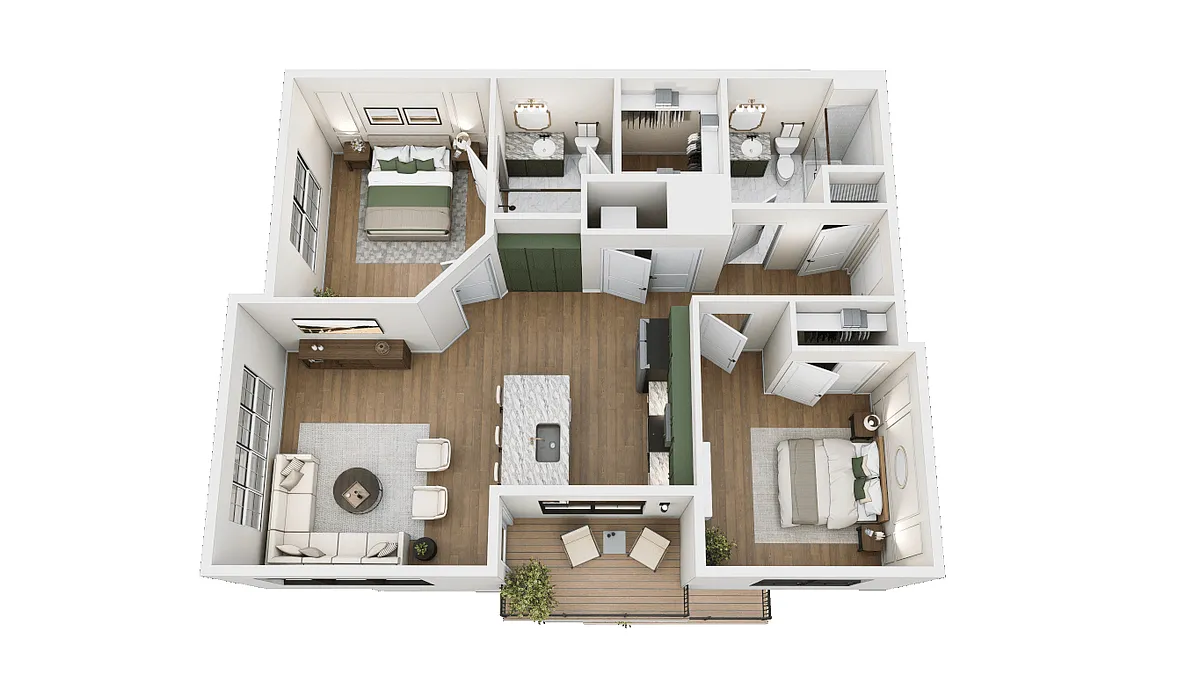 Floor plan 1 Bed 1 Bath B