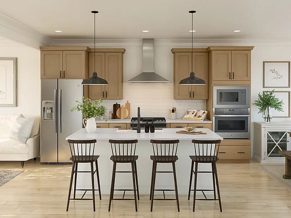 Kitchen with pendant lighting