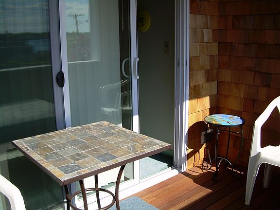 Second floor balcony morning coffee zone