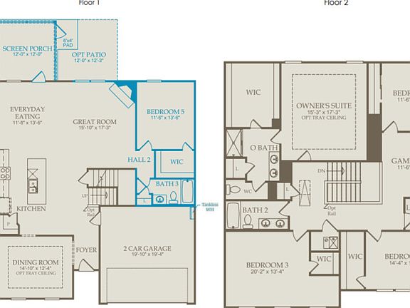 Floor Plan Level 1 and Floor Plan Level 2