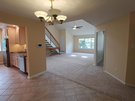Dining area, kitchen, living room.