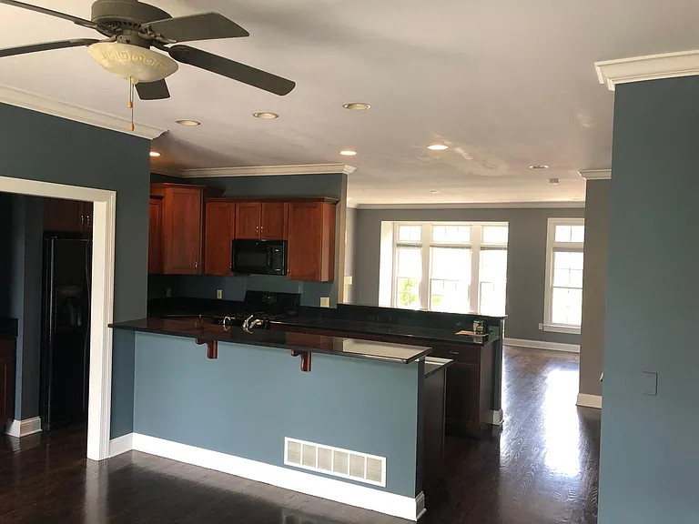 open floor plan dining area into kitchen