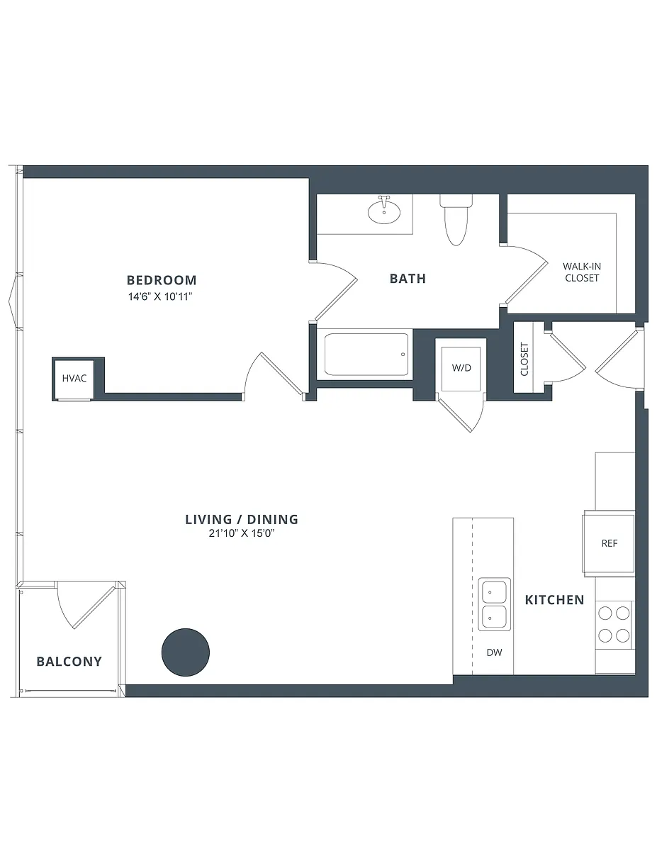 Floor plan 1 Bed/1 Bath-A9
